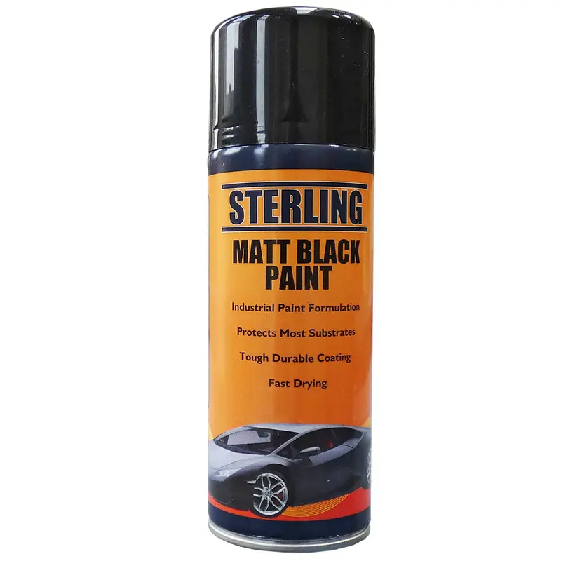 Matte Black Aerosol Spray Paint – 400ml Can