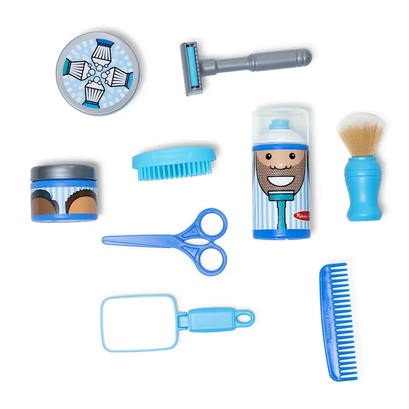 Melissa & Doug Barber Shop Role-Play Set with Hair and Beard Tools