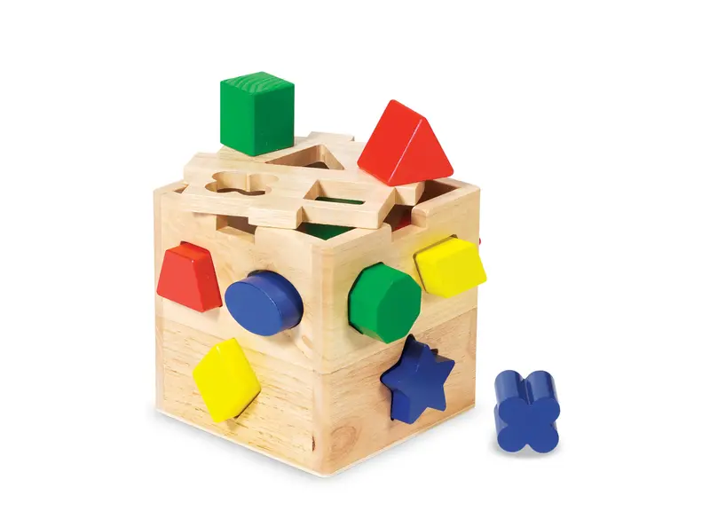 Melissa & Doug Shape Sorting Cube – Classic Wooden Educational Toy