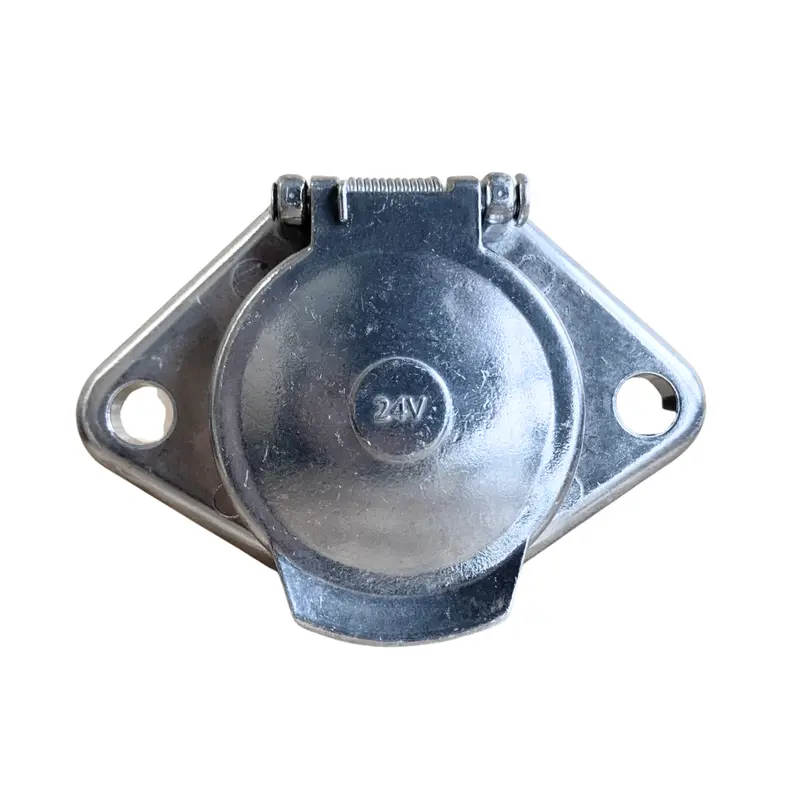Metal 7-Pole 24N Trailer Socket – Durable Aluminum Housing