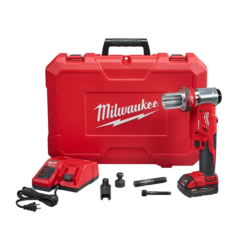 Milwaukee 2677-20 FORCELOGIC M18 6-Ton Knockout Tool Kit (1/2″–2″)