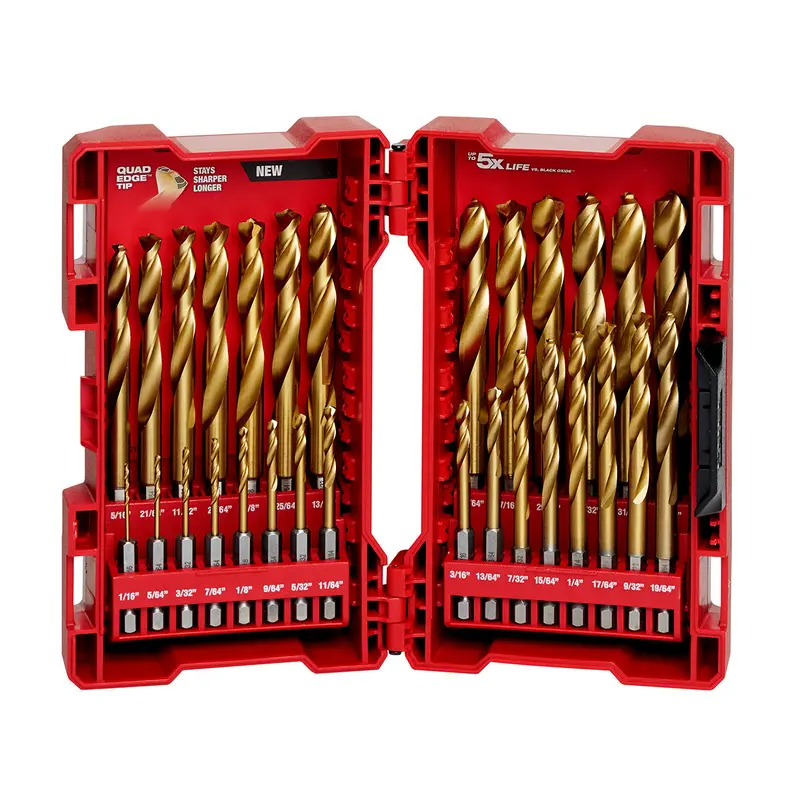 Milwaukee Red Helix 29-Piece Titanium-Coated Drill Bit Set