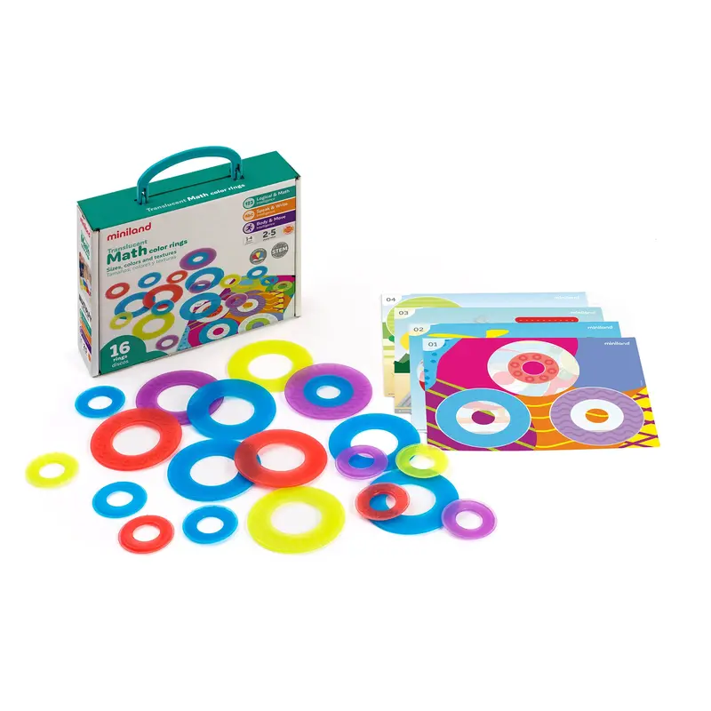 Miniland Translucent Math Rings – Colorful STEM Learning Tool