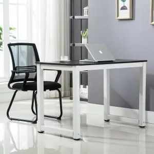 Minimalist Office Desk – Black & White Modern Computer Workstation (SD002B)
