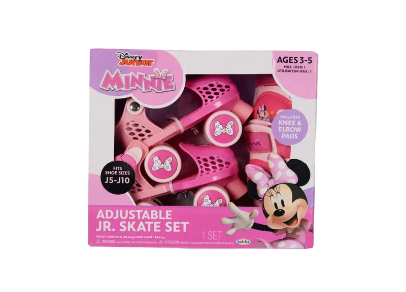 Minnie Mouse Junior Roller Skates with Safety Pads (Ages 3–5)