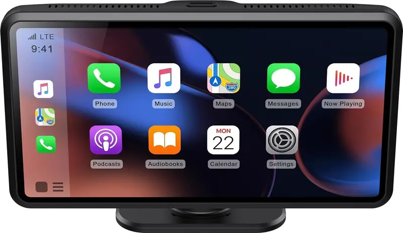 Miroir Drivvplay – Portable Wireless CarPlay & Android Auto Display – 6.25″ Touchscreen, 4K Dash Cam, Bluetooth 5.0, FM/AUX/USB/MIC Support