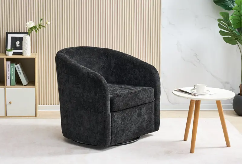 Modern Swivel Barrel Accent Chair – 360° Rotating Lounge Seating with Contemporary Styling (SQ7007)