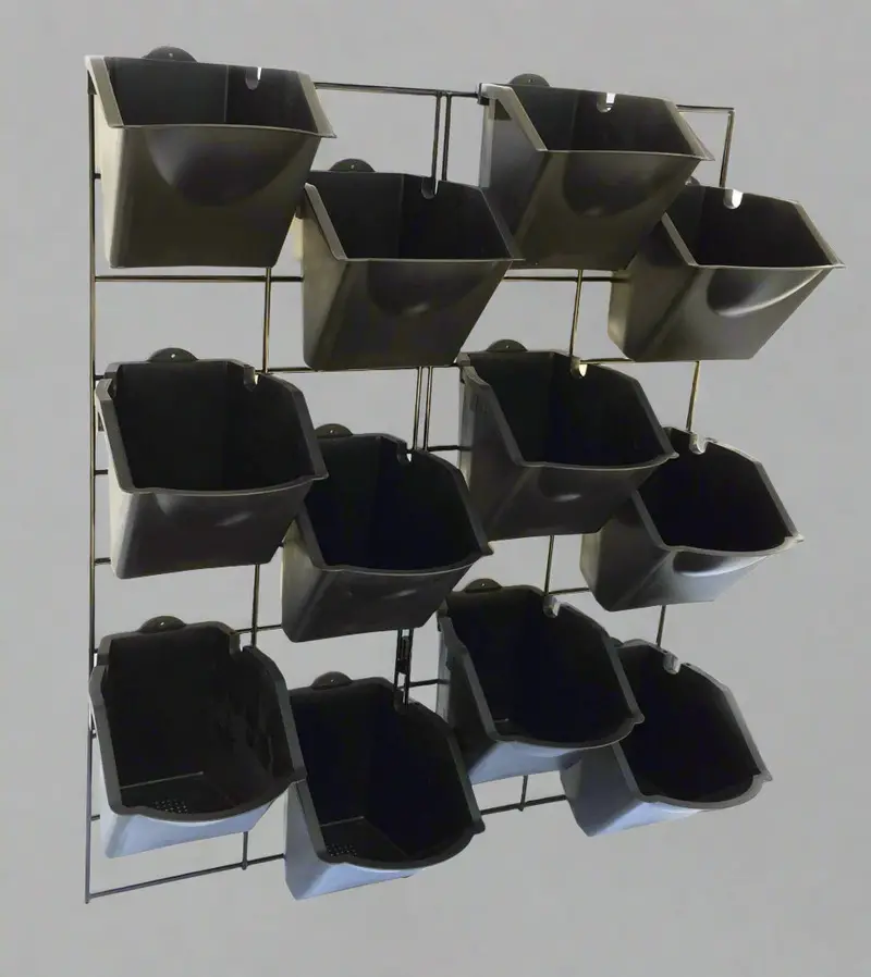 Modular 12-Pot Vertical Wall Planter – Versatile Indoor & Outdoor Hanging Garden System