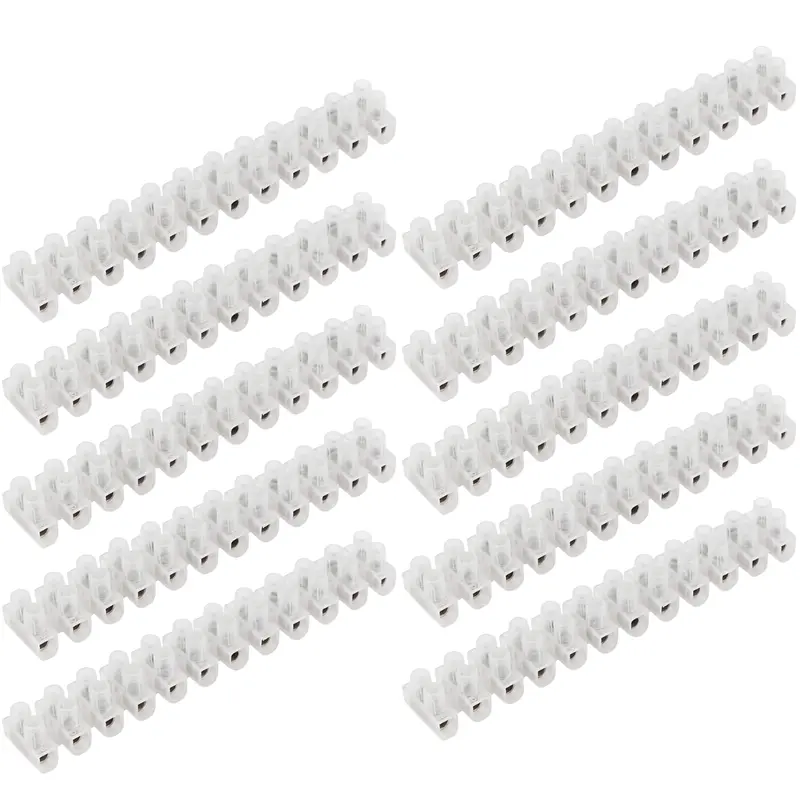 Modular Block Connector Strips – 10-Strip Pack, Multiple Current Ratings