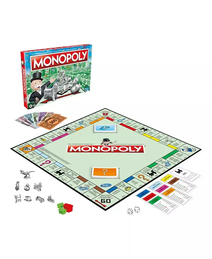Monopoly Family Edition Board Game – Streamlined Classic Property Trading Game for All Ages