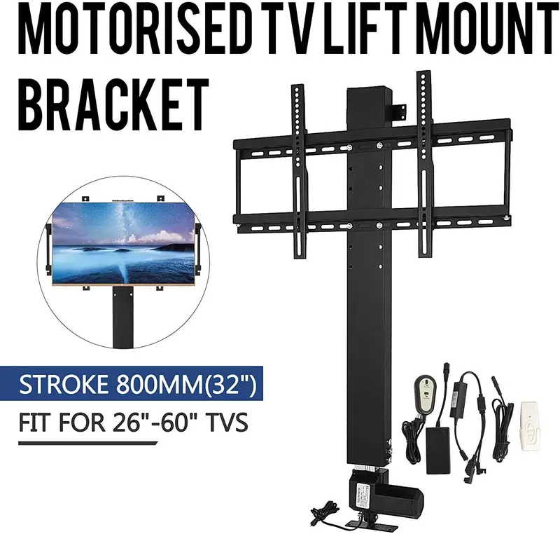 Motorized Electric TV Lift Stand – Adjustable Height Mount for 32″–60″ Flat Panels – 1228836