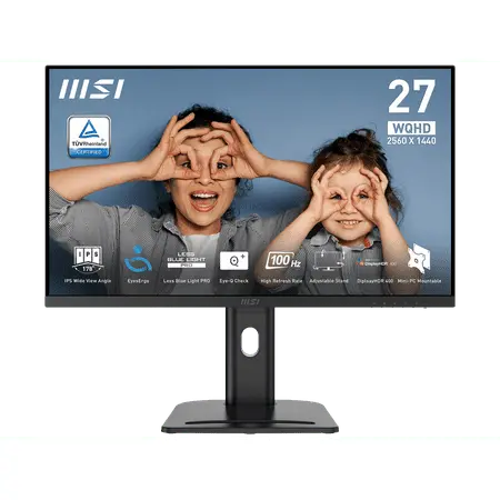 MSI PRO MP273QP E2 27″ QHD Monitor – 2560×1440 IPS, 100Hz, FreeSync, Dual Inputs, Built-in Speakers & Height Adjustment