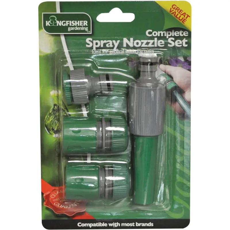 Multi-Setting Spray Nozzle Kit for Garden Hoses