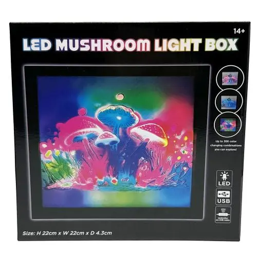 Mystical Mushroom LED Light Box – USB-Powered Neon Art Display with Flowing Glow