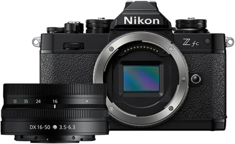 Nikon Z fc Mirrorless Camera Body (Black) – DX-Format with NIKKOR Z DX 16–50mm f/3.5–6.3 VR Lens, Renewed Condition