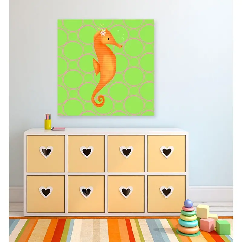 Oopsy Daisy Penelope the Seahorse Canvas Art – 10-Inch Stretched Print by Meghann O’Hara