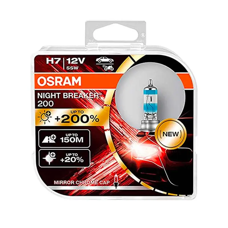 OSRAM Night Breaker 200 H7 Halogen Bulb — 12V 55W