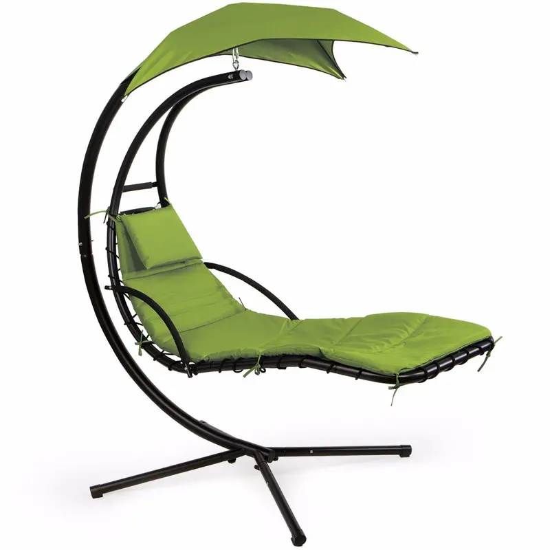 Outdoor Hanging Helicopter-Themed Lounge Chair with Adjustable Sun Canopy and Color Options