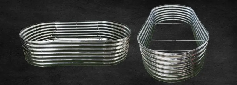 Oval Galvanized Raised Garden Bed – Metal Planter for Vegetables, Herbs, and Flowers, Rust-Resistant Design