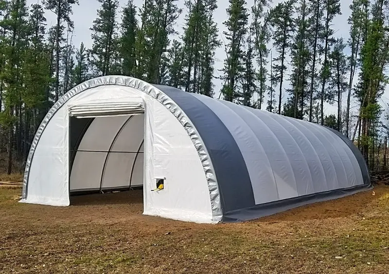 Oval Truss Storage Shelter – 30-Foot Wide UV-Protected Portable Structure with Anchoring Kit (SP Model)