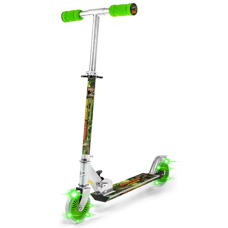 Ozbozz Dino Scooter – Prehistoric-Themed Rider with Light-Up Wheel Effects
