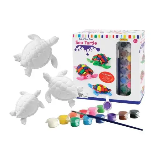 Paint-Your-Own Sea Turtle Craft Kit – 3-Piece Ceramic Figurine Set