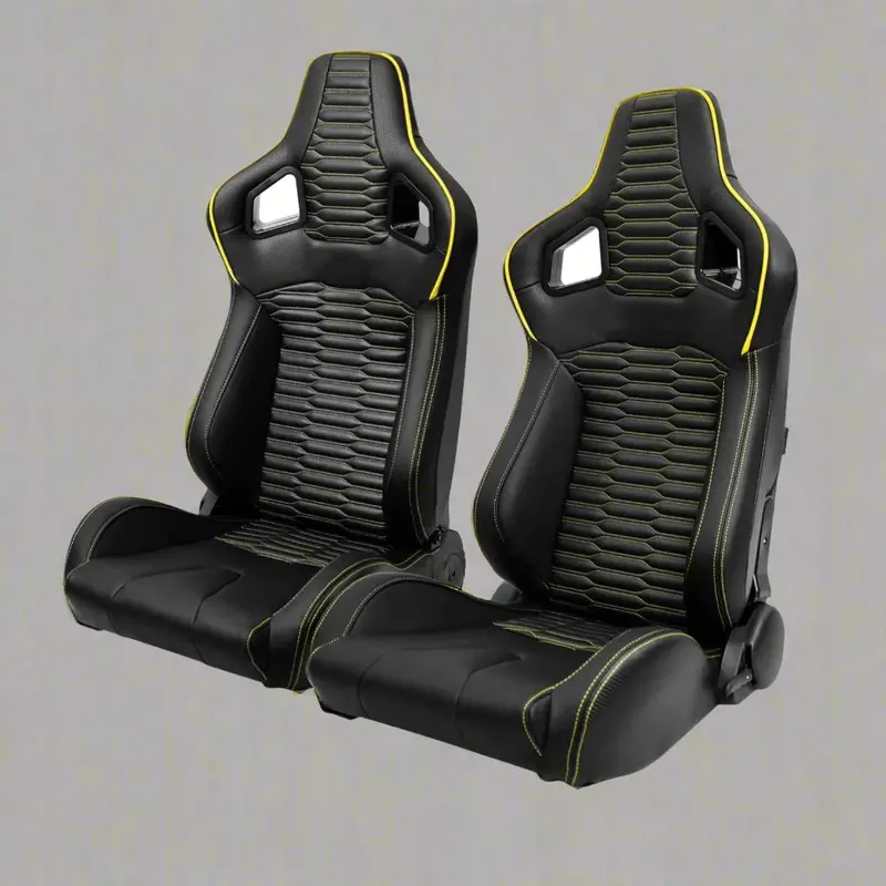Pair of Universal PVC Leather Racing Seats – Adjustable Bucket Style for Cars and Trucks
