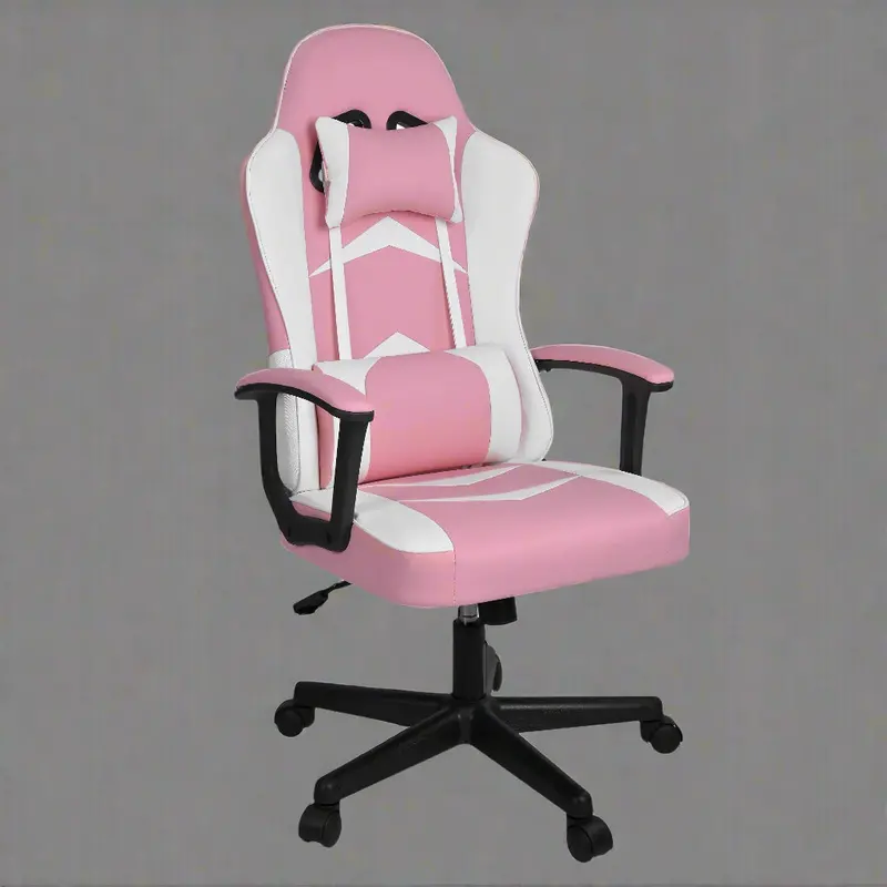 Pink Ergonomic Gaming Chair – High-Back Office Recliner with Lumbar & Neck Support