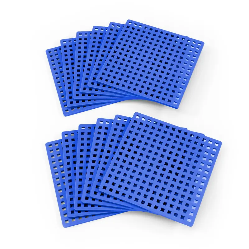 Plus-Plus Blue Classroom Baseplate Set – 12-Piece Educational Building Kit