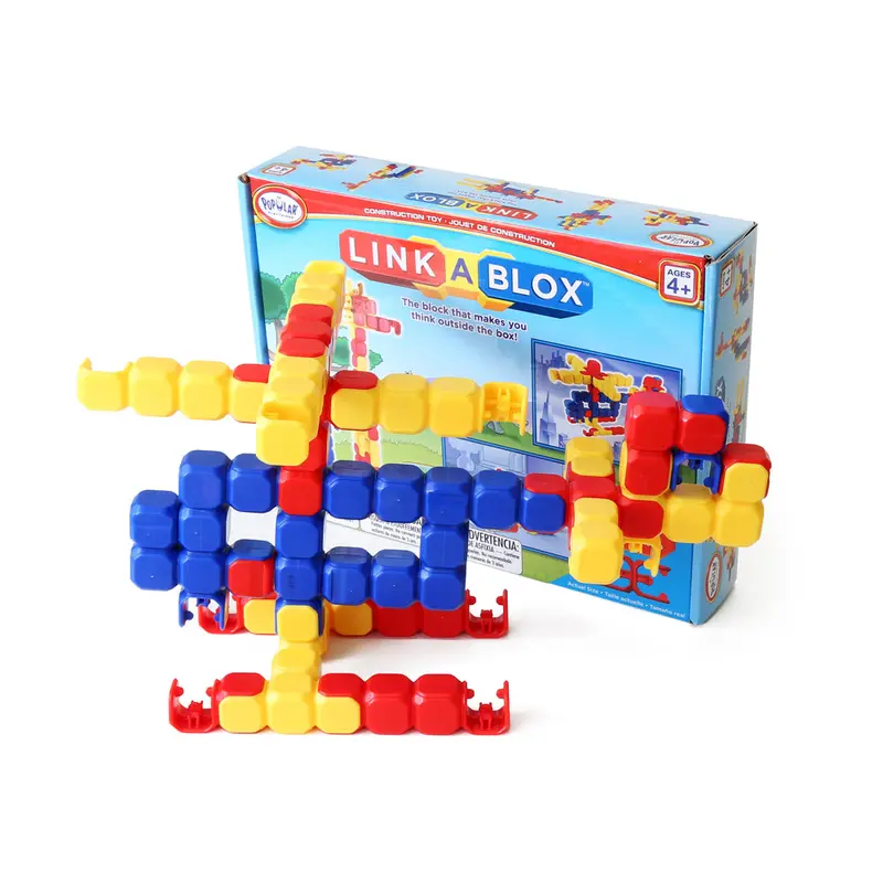 Popular Playthings LinkaBlox 60-Piece STEM Building Set for Creative Construction