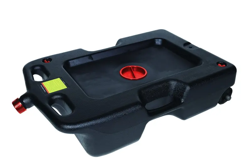 Portable 15-Gallon Oil Drain Pan for Automotive Maintenance and Fluid Collection