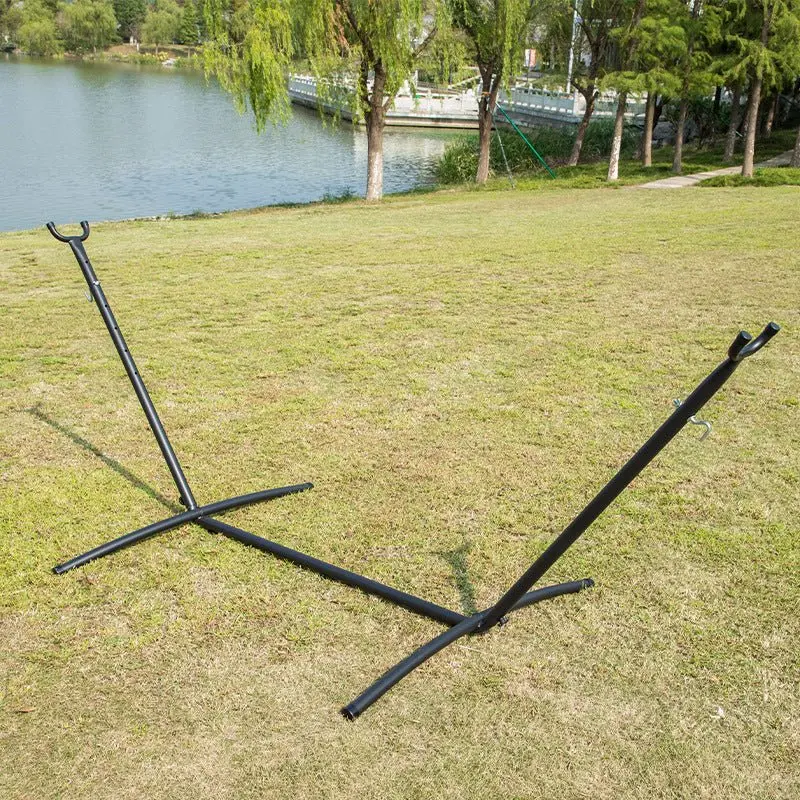 Portable 9-Foot Steel Hammock Stand – Heavy-Duty Black Frame with Compact Carry Case (S3097)