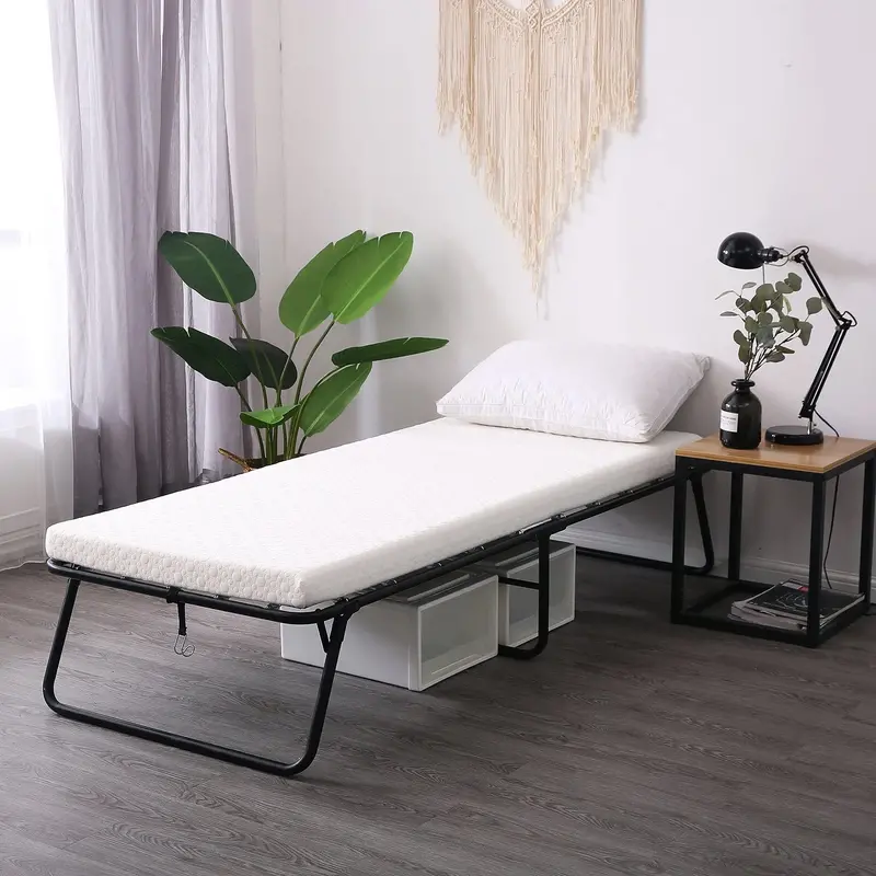 Portable Fold-Out Guest Cot with Integrated Mattress – Compact Sleeping Solution for Travel or Guests