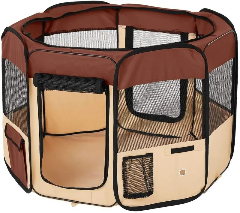 Portable Foldable Pet Playpen with Carry Case – Indoor/Outdoor Dog & Cat Enclosure