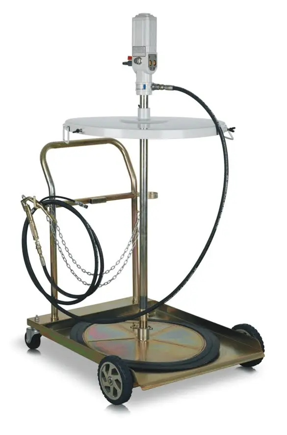 Portable Pneumatic Grease Dispensing System – 180 kg Drum Kit with 5:1 Pump & Wheeled Trolley | 310215