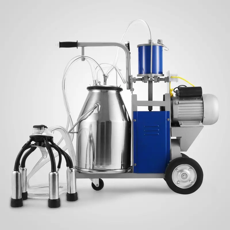 Portable Stainless Steel Cow Milking Machine – Dual-Mode (Single & Double) Dairy System