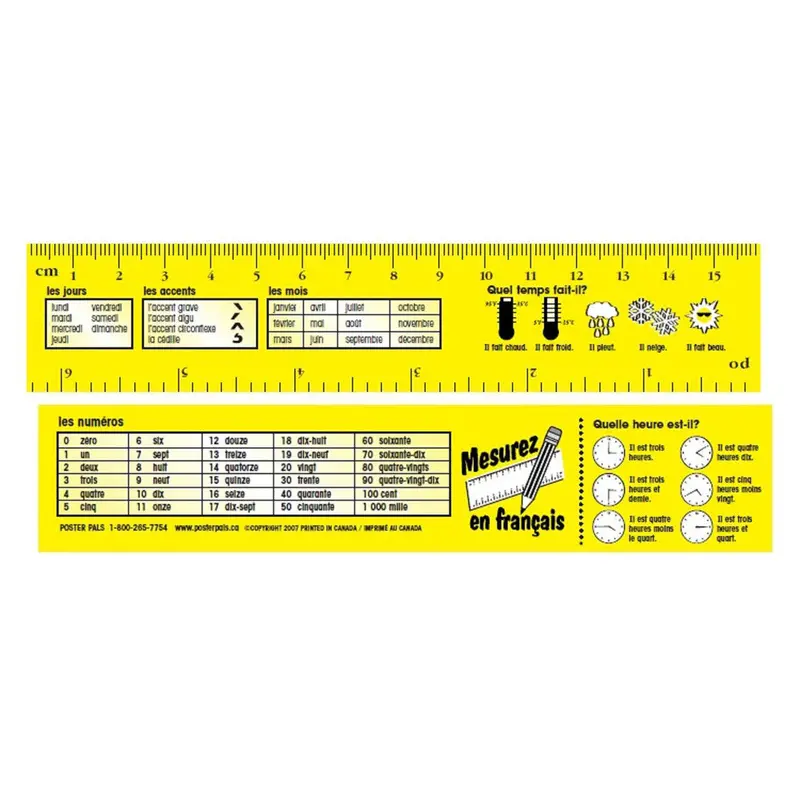 Poster Pals French Vocabulary Bookmarks – 64-Pack Educational Learning Tool