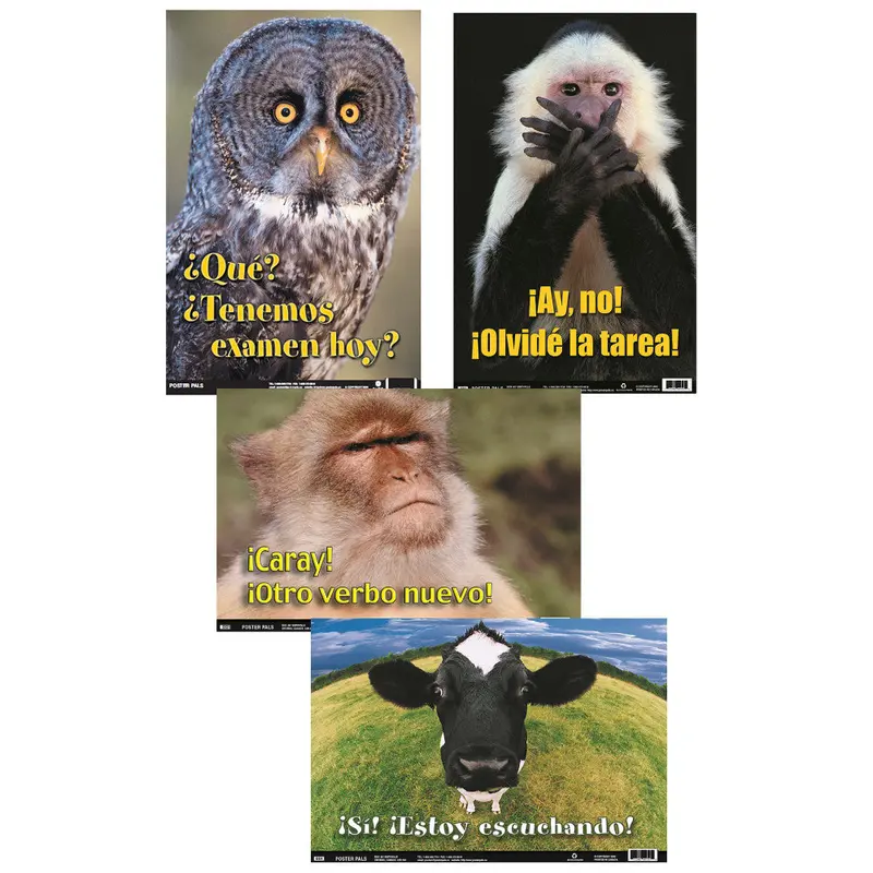 Poster Pals Spanish Language Posters – 4-Piece Educational Set