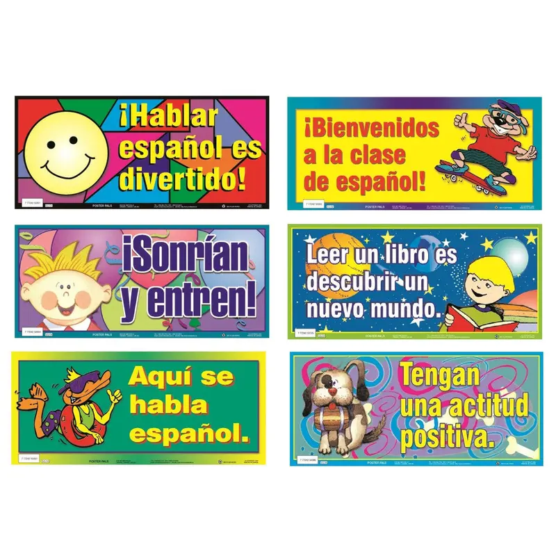 Poster Pals Spanish Language Posters – 6-Piece Vibrant Educational Set
