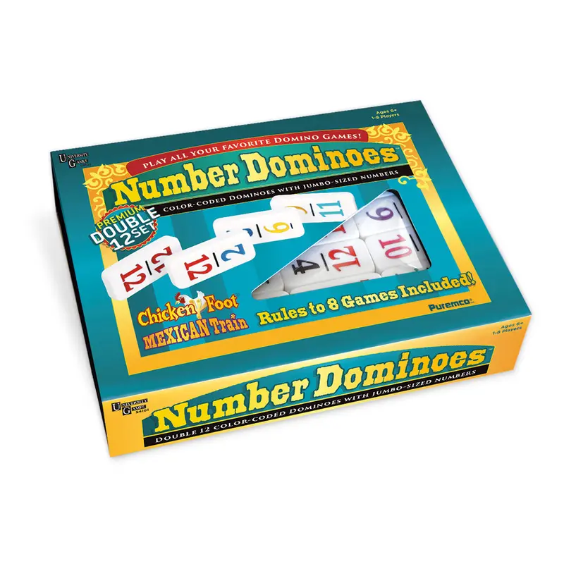 Premium Double-12 Domino Set – Color-Coded Number Tiles for All Ages