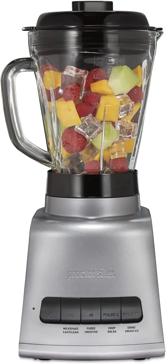 Proctor-Silex 52-Ounce Blender — 950-Watt Peak Power Motor, Black & Silver Finish