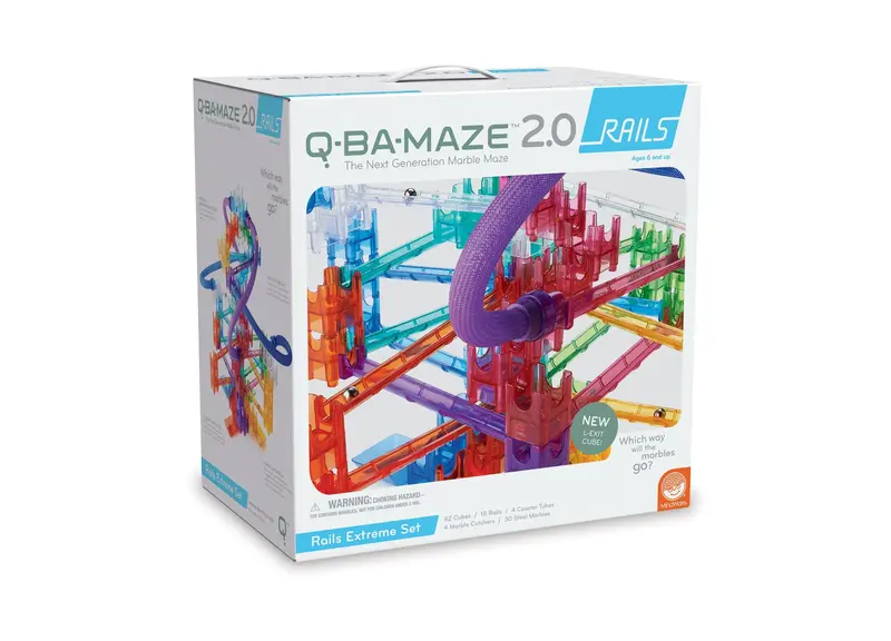Q-BA-MAZE 2.0 Rails Extreme Set – Expandable Marble Run Construction System