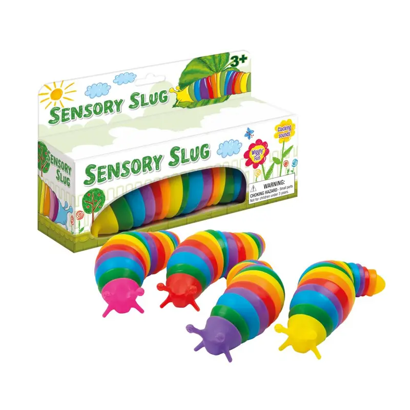 Rainbow Twist Slug Fidget – Textured Sensory Stress Relief Toy