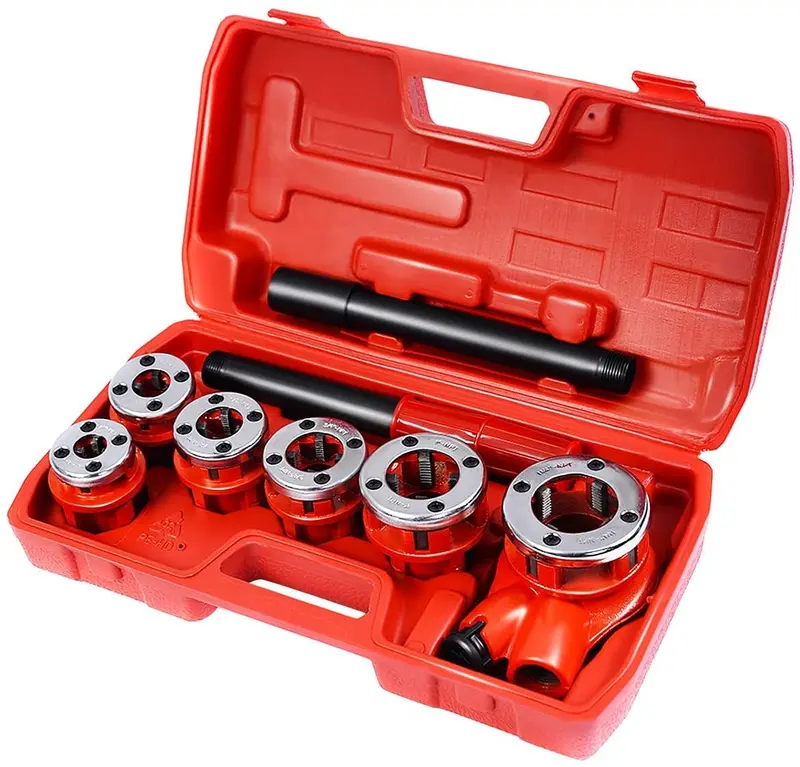 Ratcheting Pipe Threading Kit – Includes Dies, Cutter, and Adjustable Threading Tool (WT01Z5534)