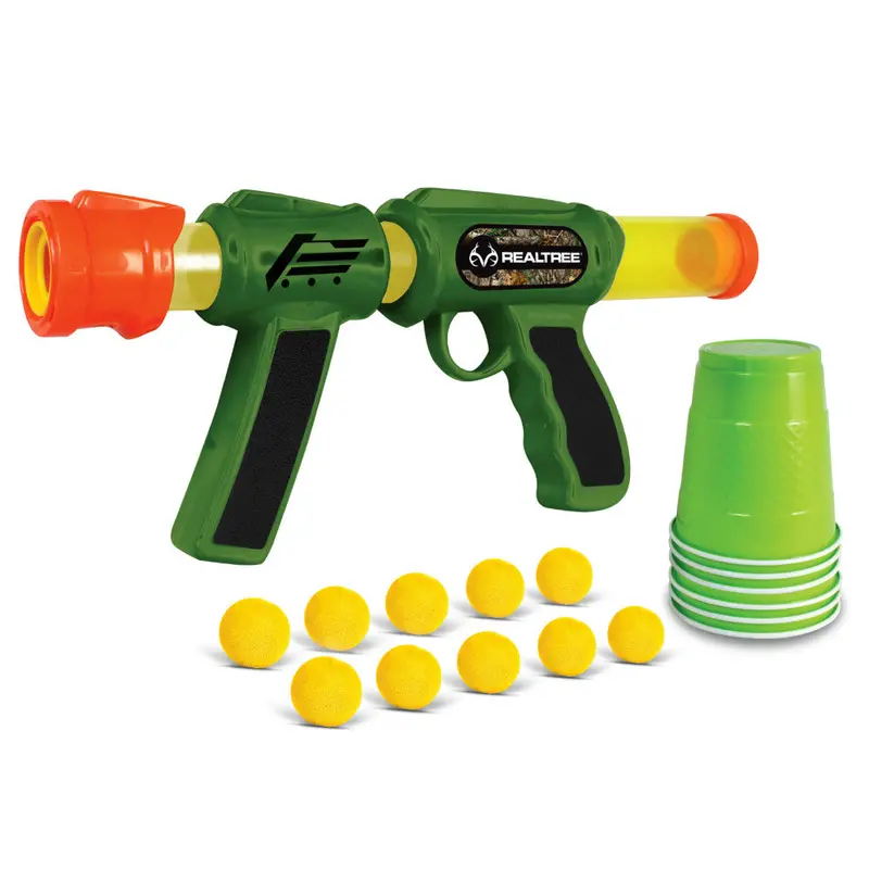 RealTree Foam Blaster Set – Camo-Themed Pump-Action Blaster with Target Cups & Foam Ammo
