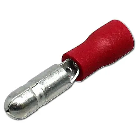 Red 4.0mm Bullet Crimp Terminals – 100-Pack