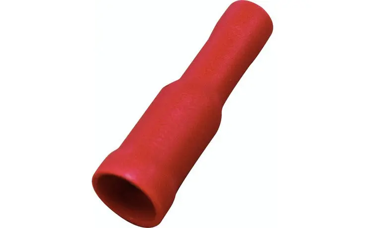 Red 4.0mm Bullet Socket Crimp Terminals – Inline Wire Connectors, 100-Pack