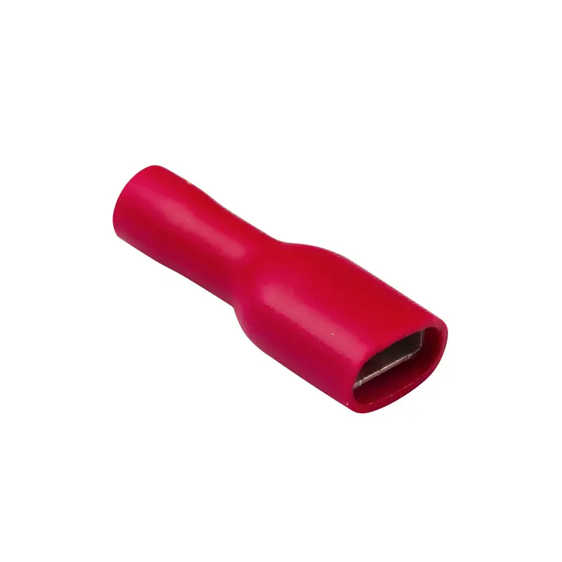 Red 4.8mm Fully Insulated Female Spade Terminals – 100-Pack
