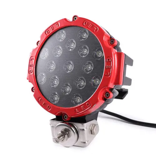 Red 51W Round LED Flood Lamp – Heavy-Duty Construction