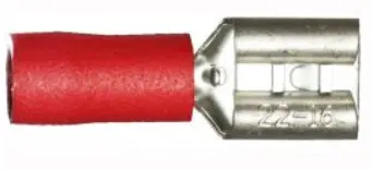 Red 6.3mm Female Spade Terminals – Standard Crimp Connectors, 100-Pack